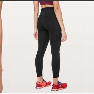 Lululemon🍋Fast&Free Black 7/8 Tights *Non reflective Nulux 25” Inseam Size 10